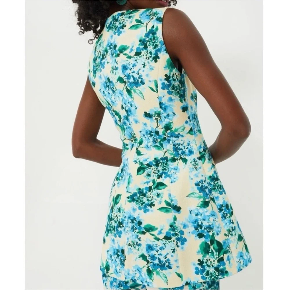 TUCKERNUCK Water's Edge Hydrangea Rhoda Tunic Top Size 10 - Picture 4 of 11